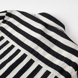 Women Tops Summer Striped Shirt Single-Breasted Mid-Length Top