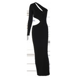 Women Dresses Fall Sexy Hollow Long-Sleeved Dress