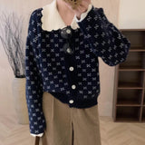 Women Knitwear Fall and Winter Lapels Sweater Women's Loose Cardigan