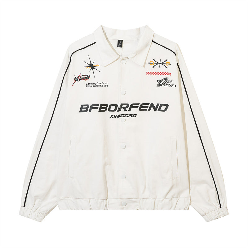 Men Jacket Coat Racing Suit Coat Men's Clothing Ins Letter Print Flight Suit Jacket