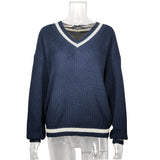 Women Knitted Sweater Spring and Autumn Sweater Loose off-the-Shoulder Bottoming Shirt Women's Sweater