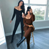 Women Jumpsuit Spring and Autumn Long Sleeve Slim Fit Hip Raise Jumpsuit