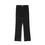 Men Sweatpants Multi-Pocket Cargo Pants Loose Willow Clinch Decorative Wide Leg Trousers