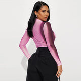 Women Jumpsuit Autumn Sexy Slim Mesh Long Sleeve Jumpsuit