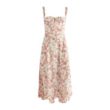 Women Dresses Spring Floral Skirt Vacation Style Suspender Dress (Lbk0409)