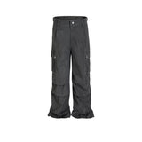 MIJKO Men Vintage Pants MIJKO Wide Foot Crease Design Casual Overalls
