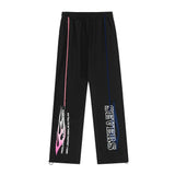 Men Sweatpants Letter Printing Straight-Leg Pants Men's Casual Wide-Leg Sports Fashionable Trousers