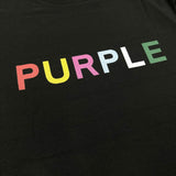 Purple Brand T Shirts Casual Short Sleeve Loose round Neck Color Letter Printed Black T-shirt