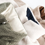 Unisex Winter Cotton Coat Vintage Double-Sided Wear Loose and Warm Pocket Cashmere Cotton-Padded Coat