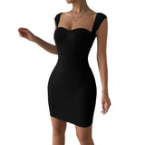 Women Dress Spring and Summer Sexy Nightclub Skirt Sleeveless Knitted Hip Spaghetti Straps Dress