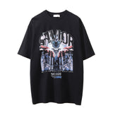 Men Vintage T-Shirt Devil Science Fiction Printed Short Sleeve T-shirt