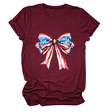 Bow, Summer Short Sleeve Women's Fashion T-Shirt