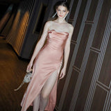 Women Dresses Spring and Summer Sexy Split Backless Sling Dress