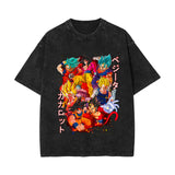 Summer washed old retro short-sleeved T-shirt