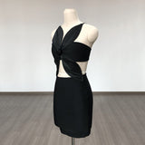 Women's Evening Dress Sexy Cutout Midriff Outfit Hip Skirt Bandage Dress