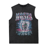 Men Vest Vintage Punk & Rock round Neck Sleeveless Vest