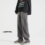Men Jeans Summer Oversize Straight Loose Wide-Leg Pants