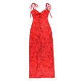 Women Dresses Summer Slim Fit Dress Sexy Print Backless Slip Dress