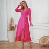 Women Date Dress V-neck Dress Formal Dress