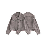 Unisex Jacket Retro Washed Denim Jacket