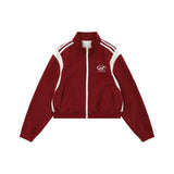 Women Jacket Autumn and Winter Loose Stand Collar Long Sleeve Casual Zipper Jacket