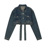 Women Jacket Denim Jacket Girls Autumn Loose Button Pocket Jacket