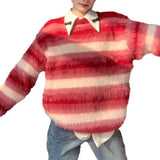 Women Knitted Pullover Striped Sweater Sweater Autumn and Winter Loose Top