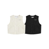 Unisex Winter Cotton Coat Stand Collar Coat Vest Vintage Corduroy Two-Piece Set