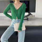 Women Cardigan Sweater Long Sleeve Knitted Sweater Cardigan Slim V-neck Sexy Sweater Coat 8t8232