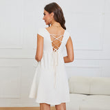 Women Dress U-Neck Backless Sexy Dress