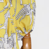Women Dresses Spring Retro Long Sleeve Dress Skirt (Qymy0409)
