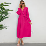 Women Date Dress Sexy Pleated V-neck Dress