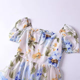 Women Dresses Summer Vintage Bow Short Sleeve Dress (Xds0414)