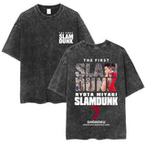 SLAM DUNK washed old cotton t-shirt printed short-sleeved undershirt