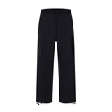 Men Sweatpants Workwear Paratrooper Pants Men's Pleated Wide Leg Straight Trousers Drawstring Sports Casual Pants