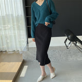 Women Knitted Skirt Autumn Knitted Skirt Hip Skirt