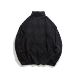 Unisex Sweater Winter Turtleneck Rhombus Sweater