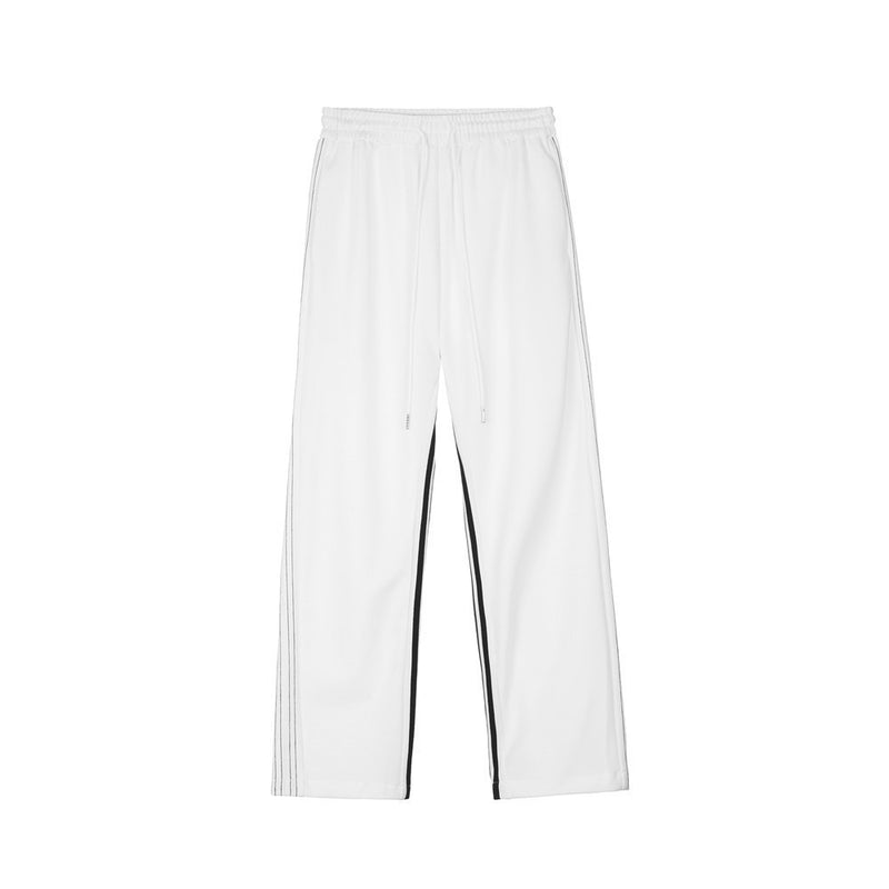 Men Sweatpants Side Striped Casual Pants Loose Straight Trousers