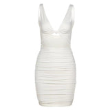 Women Dresses Summer Hollow Sexy Backless Sheath Slim Fit Dress (Bla0420)