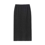 Women Knitted Skirt Autumn and Winter Knitted High Waist Sheath Mid-Length Skirt