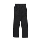 Men Sweatpants Loose Casual Pants Elastic Waist Pleated Pants-Foot Zipper Straight Wide-Leg Pants