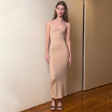 Women Dresses V-neck Strap Long Dress