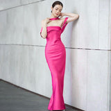 Women Dresses Summer Sexy Backless Zipper Tube Top Dress