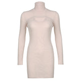 Women Dresses Autumn Sling Turtleneck Two-Piece Women's Clothing Dress (Bla0420)
