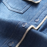 Women Jacket Fall and Winter Lapels Loose Long Sleeve Denim Shirt
