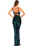 Women's Evening Gown Evening Dress Sexy Strap Vintage Sequins Dress