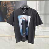 Men T-shirts Tyson Boxer BIG FACE Beast Print Washed Old Short Sleeves