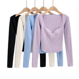 Women Sweater Knitwear Autumn Long Sleeve off-Shoulder Knitwear Pullover Top