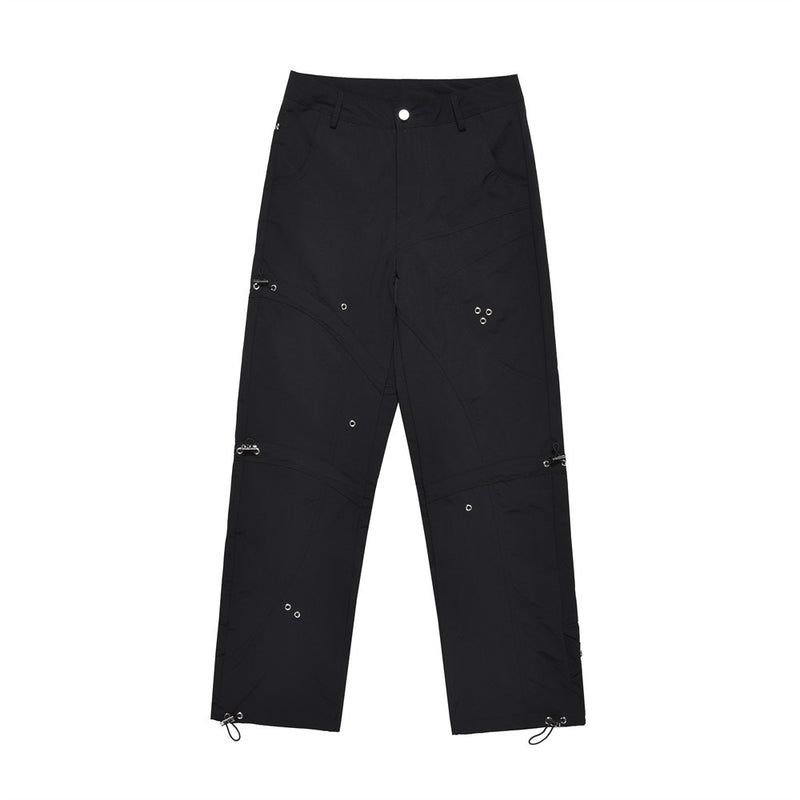 Men Sweatpants Casual Pants Boys Irregular Stitching Straight-Leg Trousers