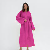 Women Dress Autumn and Winter Leisure Pink Loose Long Dress